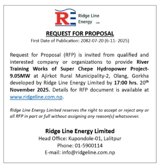 INVITATION FOR RFP FOR RIVER TRAINING WORKS OF SCHP